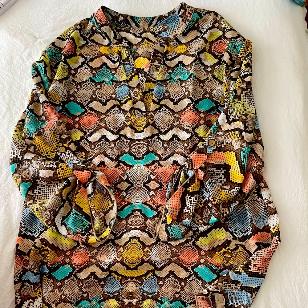 Colorful snakeskin print tunic